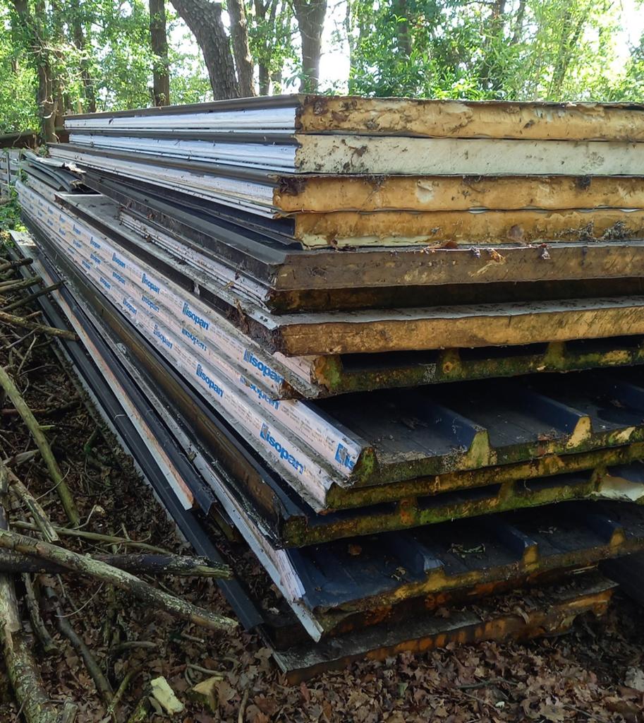》 30m2 Geïsoleerde sandwichpanelen. 5x ca. 6 meter + kleine, Ophalen, Gebruikt