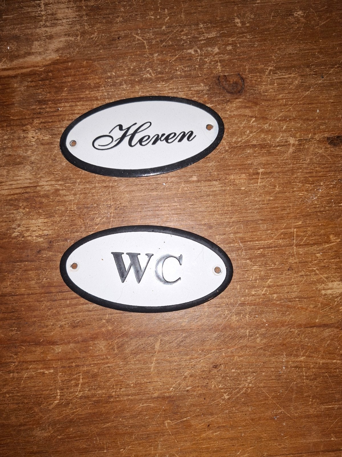Vintage Heren WC bordjes - Emaille, Ophalen of Verzenden