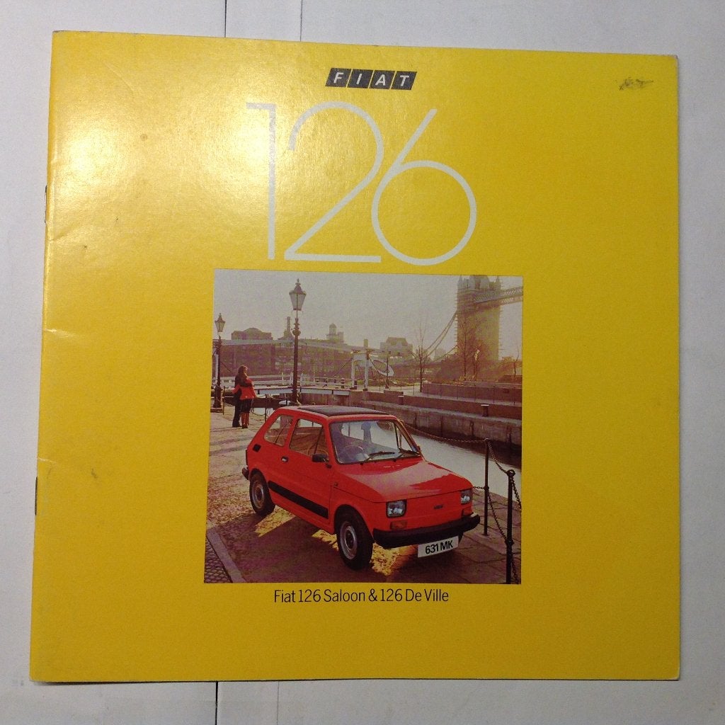 Fiat 126 Saloon & De Ville folder Engels 20 blz 1979, Ophalen of Verzenden, Zo goed als nieuw, Overige merken