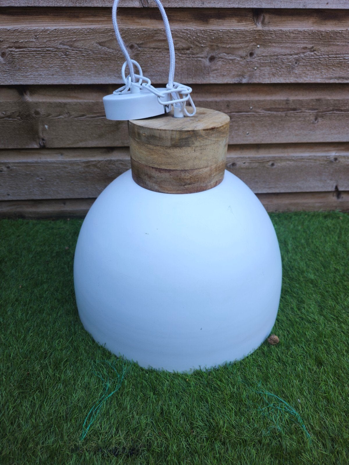 Witte hanglamp, Ophalen, E27 (groot), Zo goed als nieuw, Modern