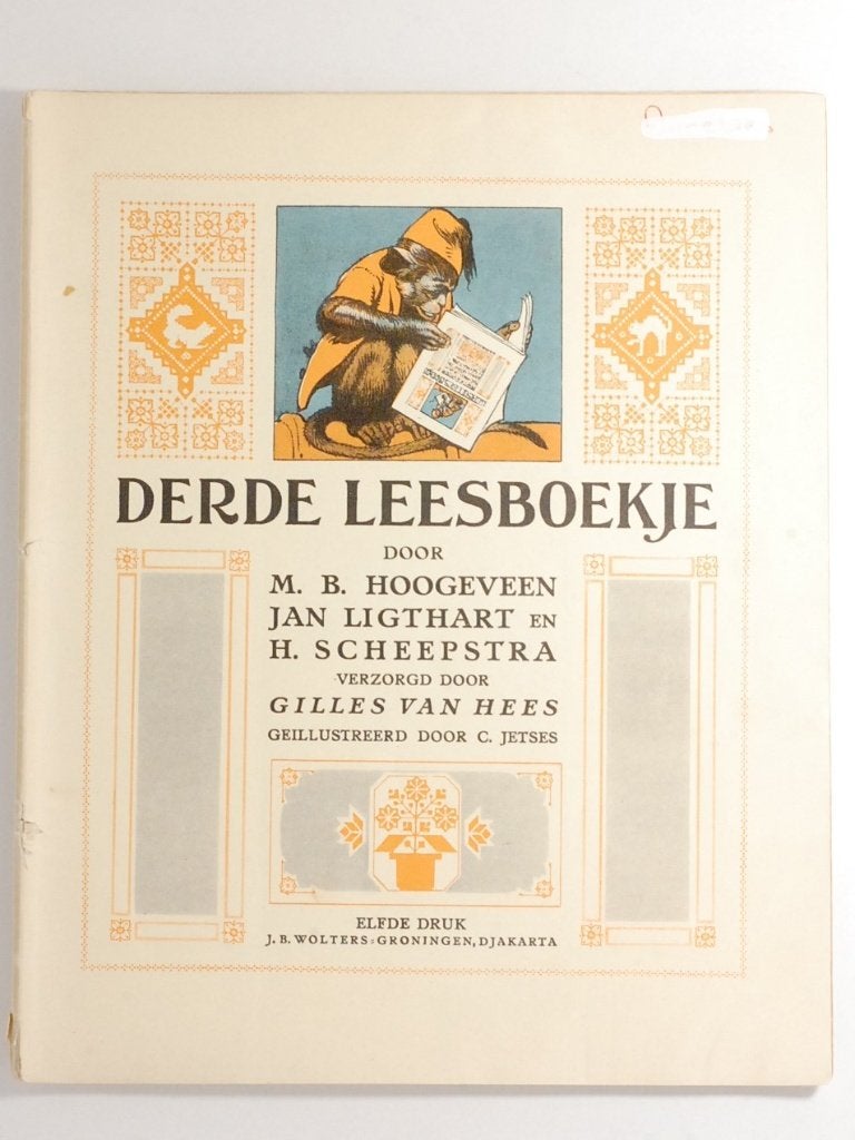 Vintage schoolboekje jaren 50: Derde Leesboekje - Hoogeveen, Antiek en Kunst, Verzenden, M.B. Hoogeveen, Jan Ligthart, H. Scheepstra