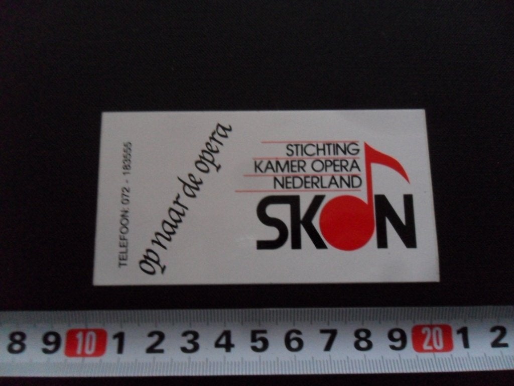 sticker Stichting Kamer Opera Nederland  SKON, Ophalen of Verzenden, Zo goed als nieuw