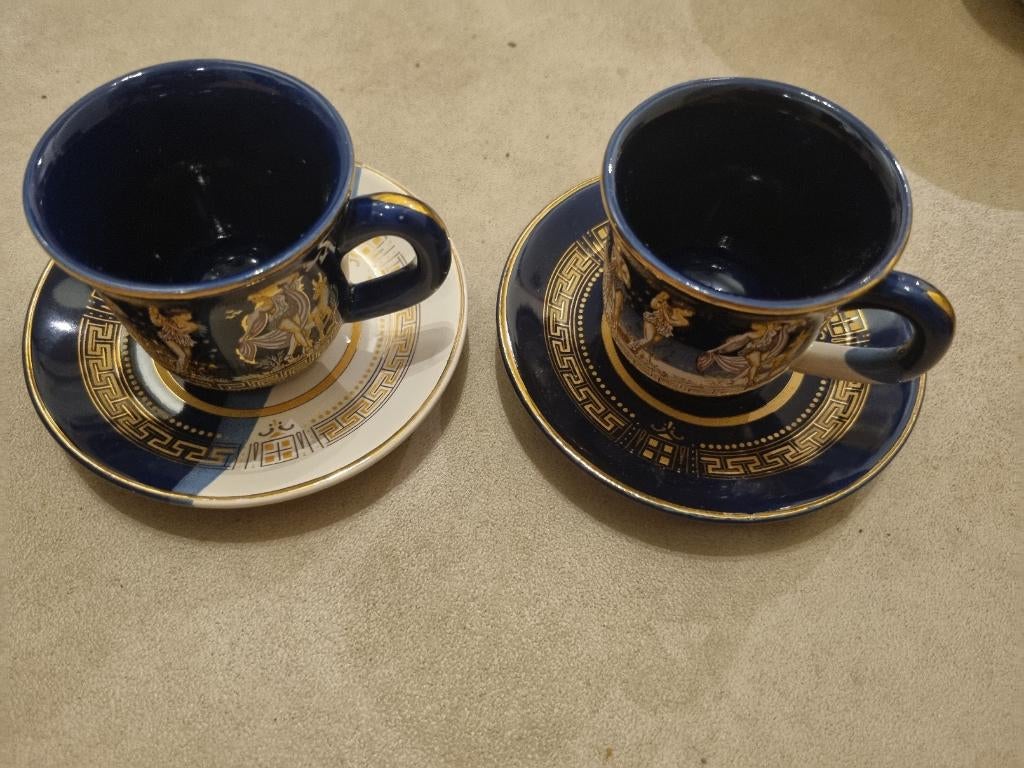 Servies grieks handgeschilderd goud, Ophalen of Verzenden