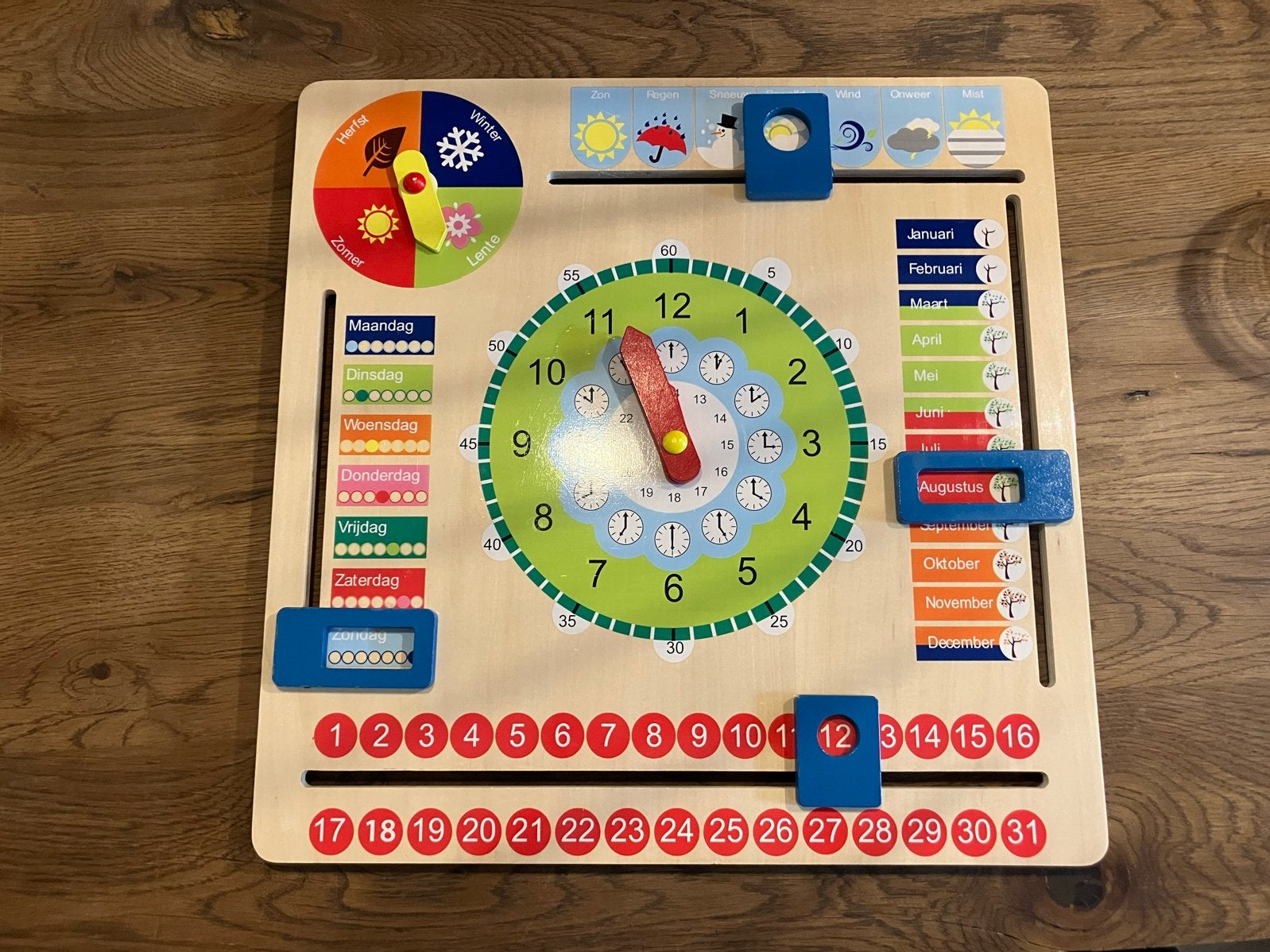 New Classic Toys:Leer Klokkijken, Dagen, Maanden & Seizoenen, Kinderen en Baby's, Ophalen of Verzenden, Zo goed als nieuw, Taal en Lezen