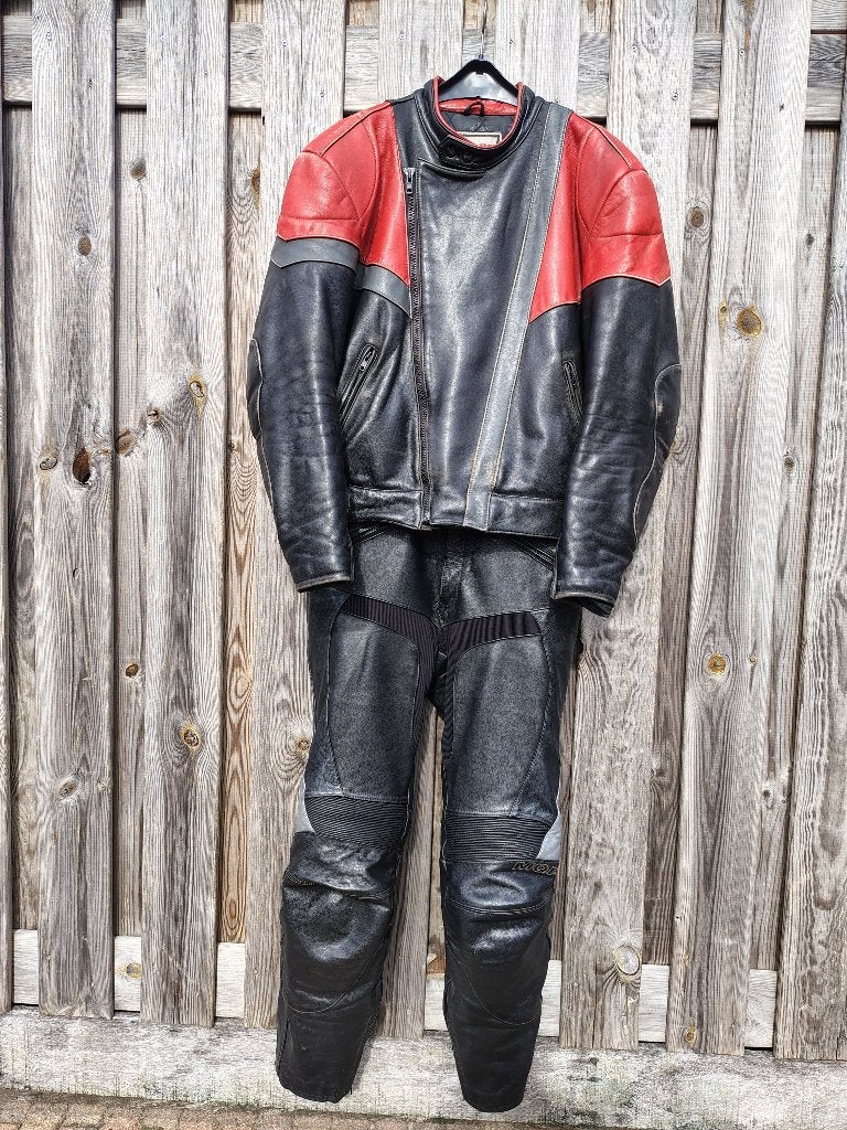 MQP combi motorpak leer maat 56 / 54 vintage, MQP, Ophalen of Verzenden, Tweedehands, Heren