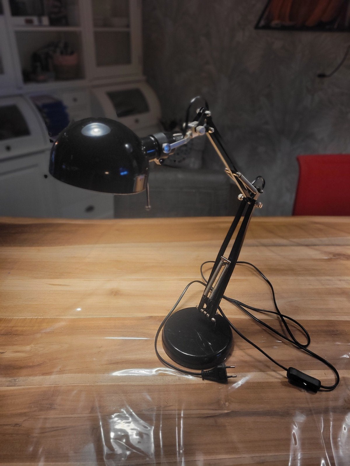 Zwarte verstelbare bureaulamp, Gebruikt, Zwart, Ophalen of Verzenden, Metaal