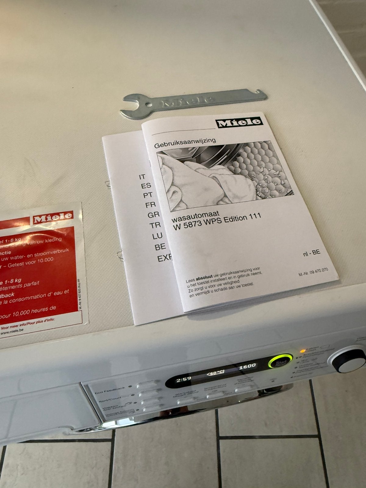 Foto 15 van Miele 8Kilo-1600toeren A+++ energieverbruik in topstaat