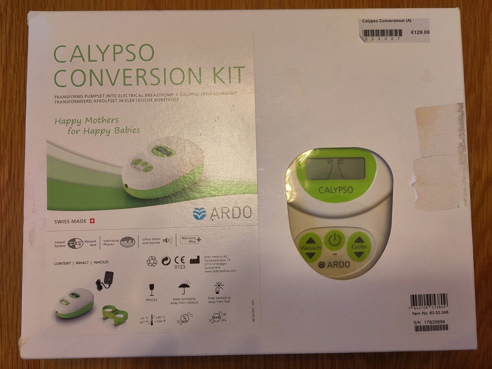 Gratis: Complete kolfset Ardo Calypso, Ophalen, Gebruikt, BPA-vrij, Borstkolf