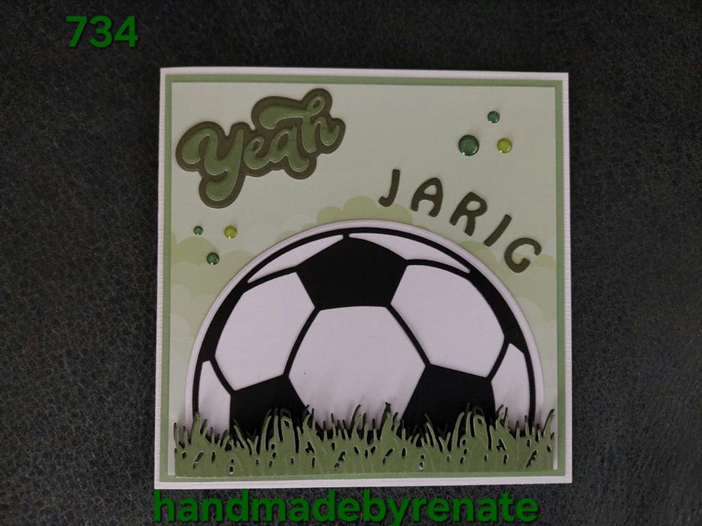 Nr. 734 Handgemaakte verjaardagskaart voetbal, Ophalen of Verzenden, Nieuw, Overige thema's