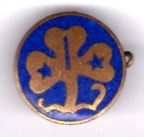 Scouting blauw email op koper broche ( V_263), Verzenden, Zo goed als nieuw, Merk, Speldje of Pin