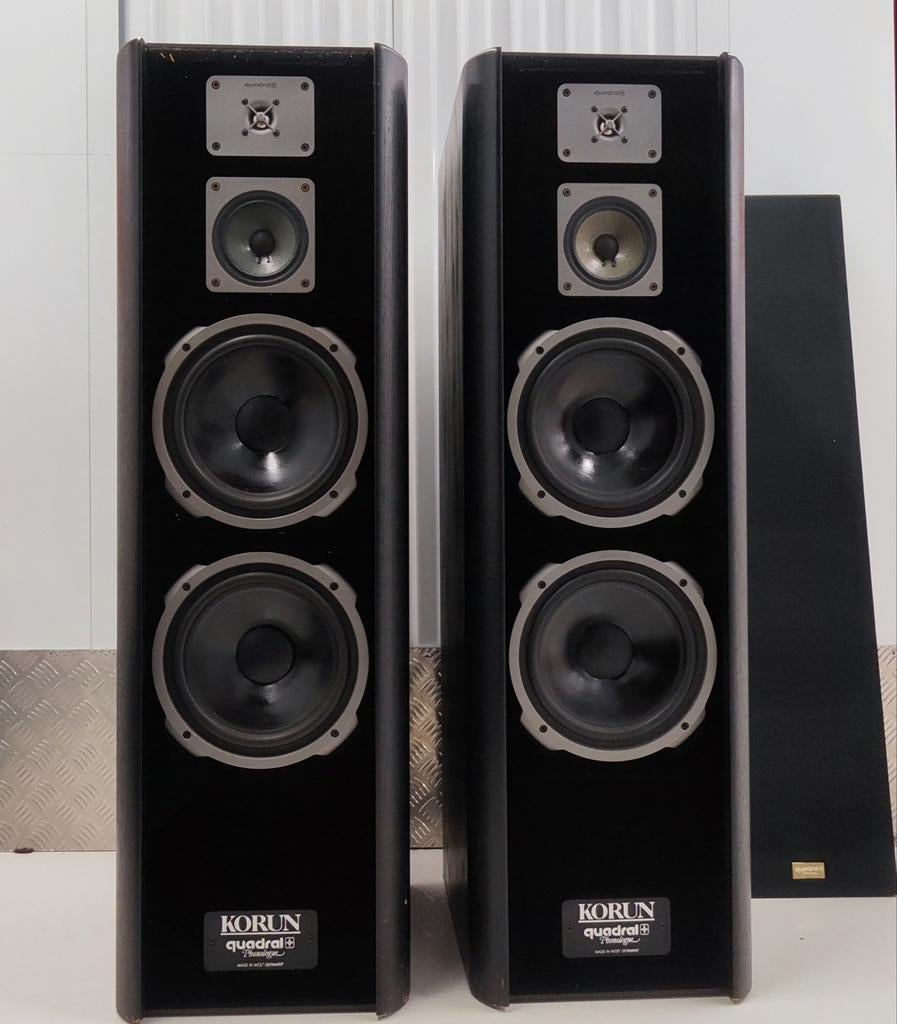 Quadral Korun MK IV Luidsprekers, Gebruikt, 120 watt of meer, Front, Rear of Stereo speakers, Ophalen