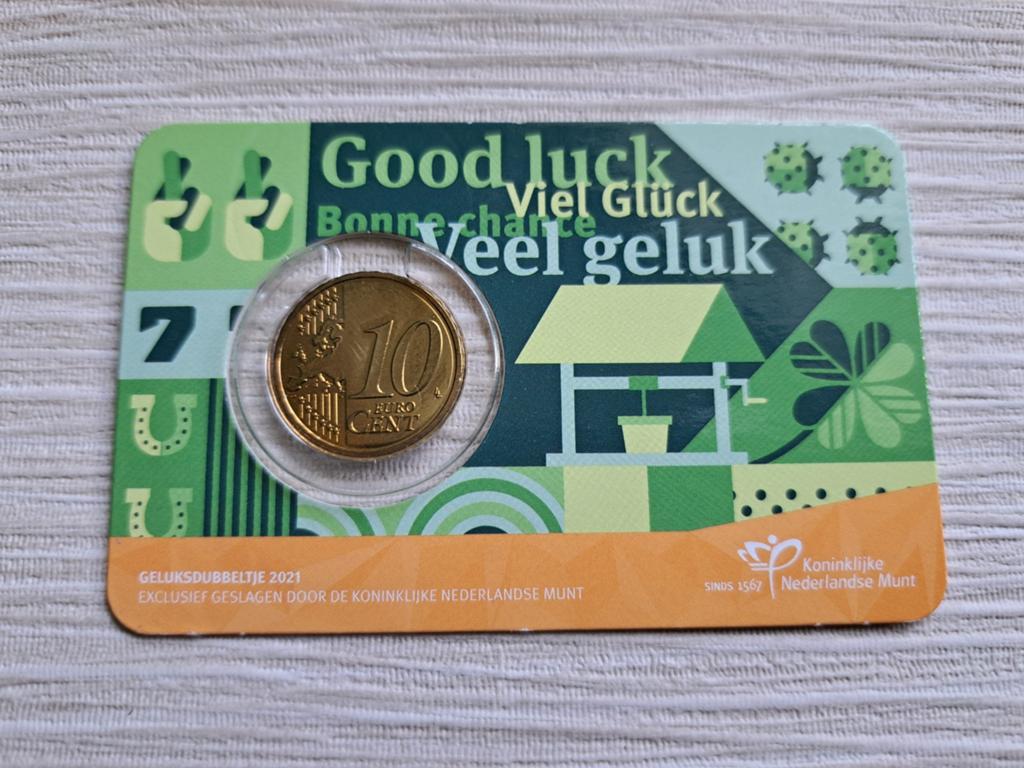 Coincard Geluksdubbeltje 2021, Postzegels en Munten, Munten | Nederland, Ophalen of Verzenden, 10 cent