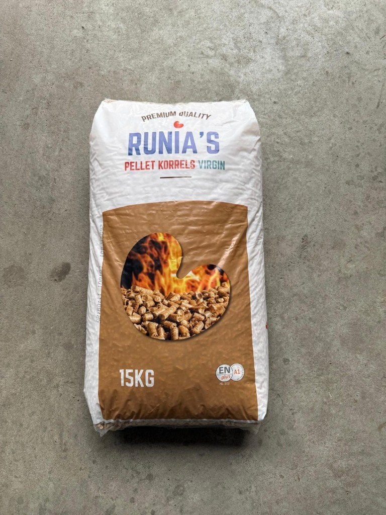 Runia's Pelletkorrels 100% Naaldhout ENplus A1, Tuin en Terras, Minder dan 3 m³, Ophalen, Overige houtsoorten, Blokken
