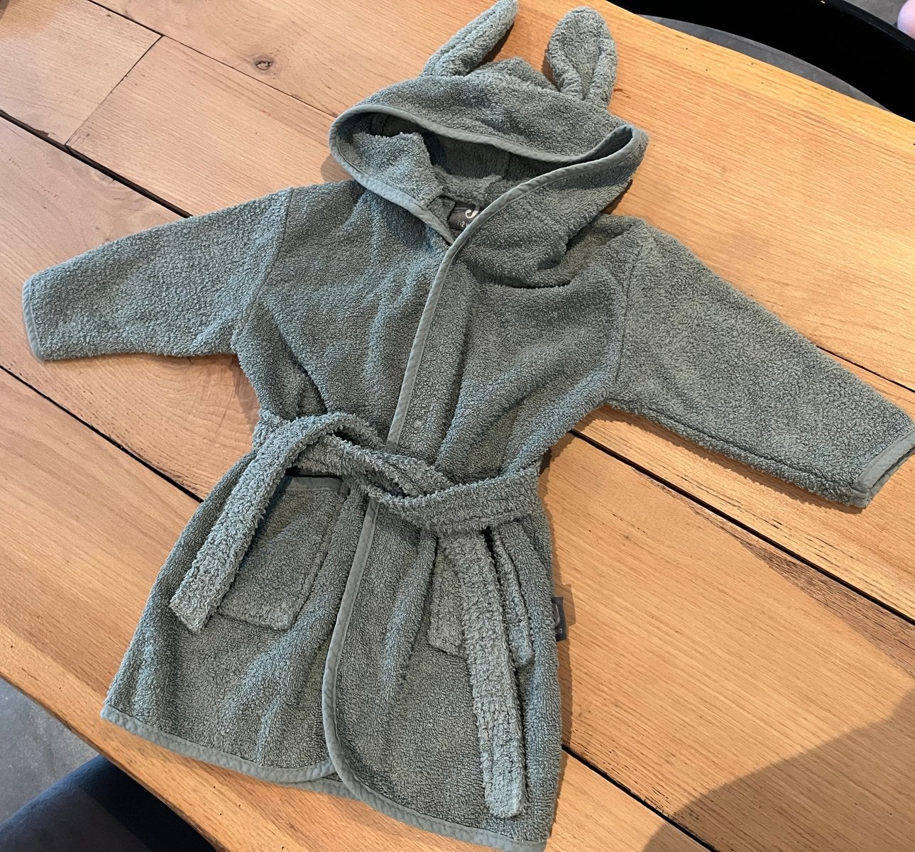 Jollein badjas groen voor baby of kind 1/2 jaae, Ophalen of Verzenden, Zo goed als nieuw, Jongetje of Meisje, Zwem-accessoire