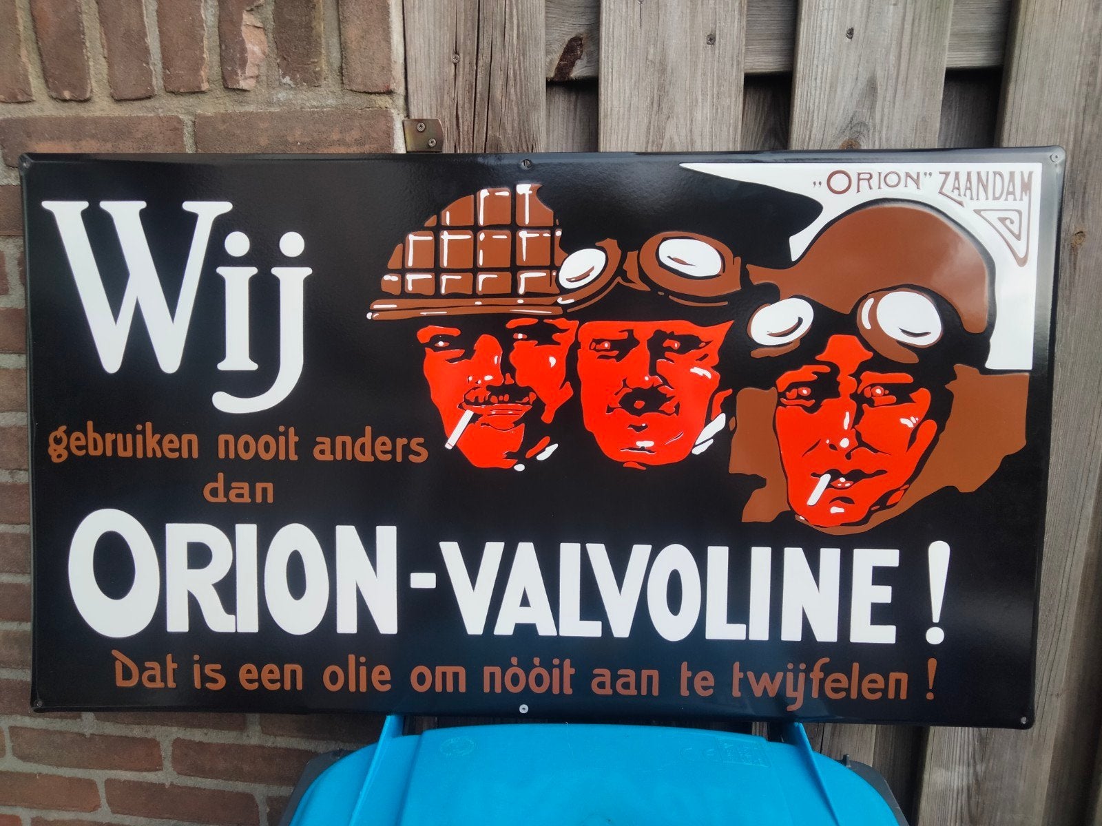 emaille reclamebord Orion valvoline, Ophalen of Verzenden