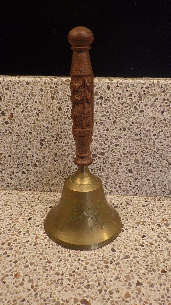 mooie retro handbel met versierd houten handvat, Ophalen of Verzenden, Overige typen