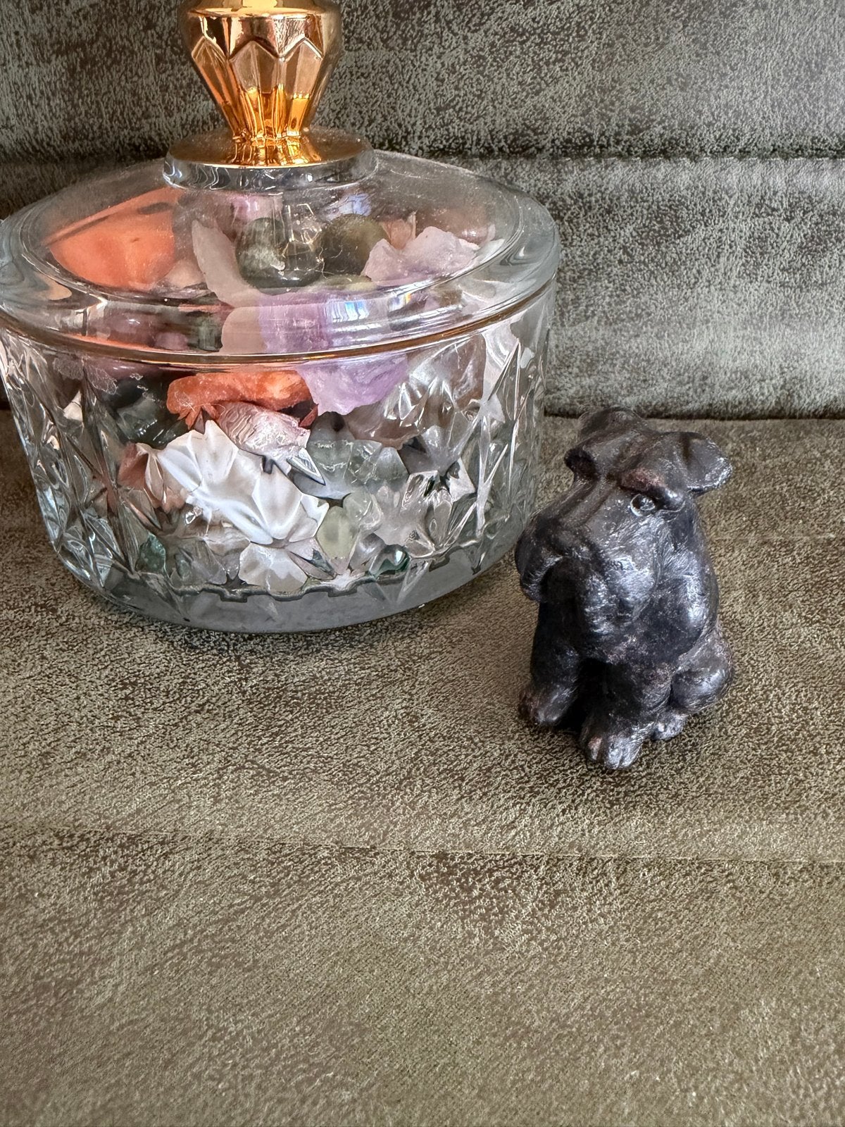 Hematiet Schnauzer Hond Edelsteen Carving, Ophalen of Verzenden, Nieuw, Zwart, Steen/keramiek