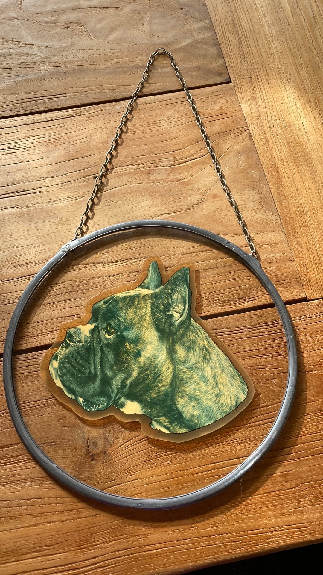 Boxerhond in glas in lood, Ophalen of Verzenden