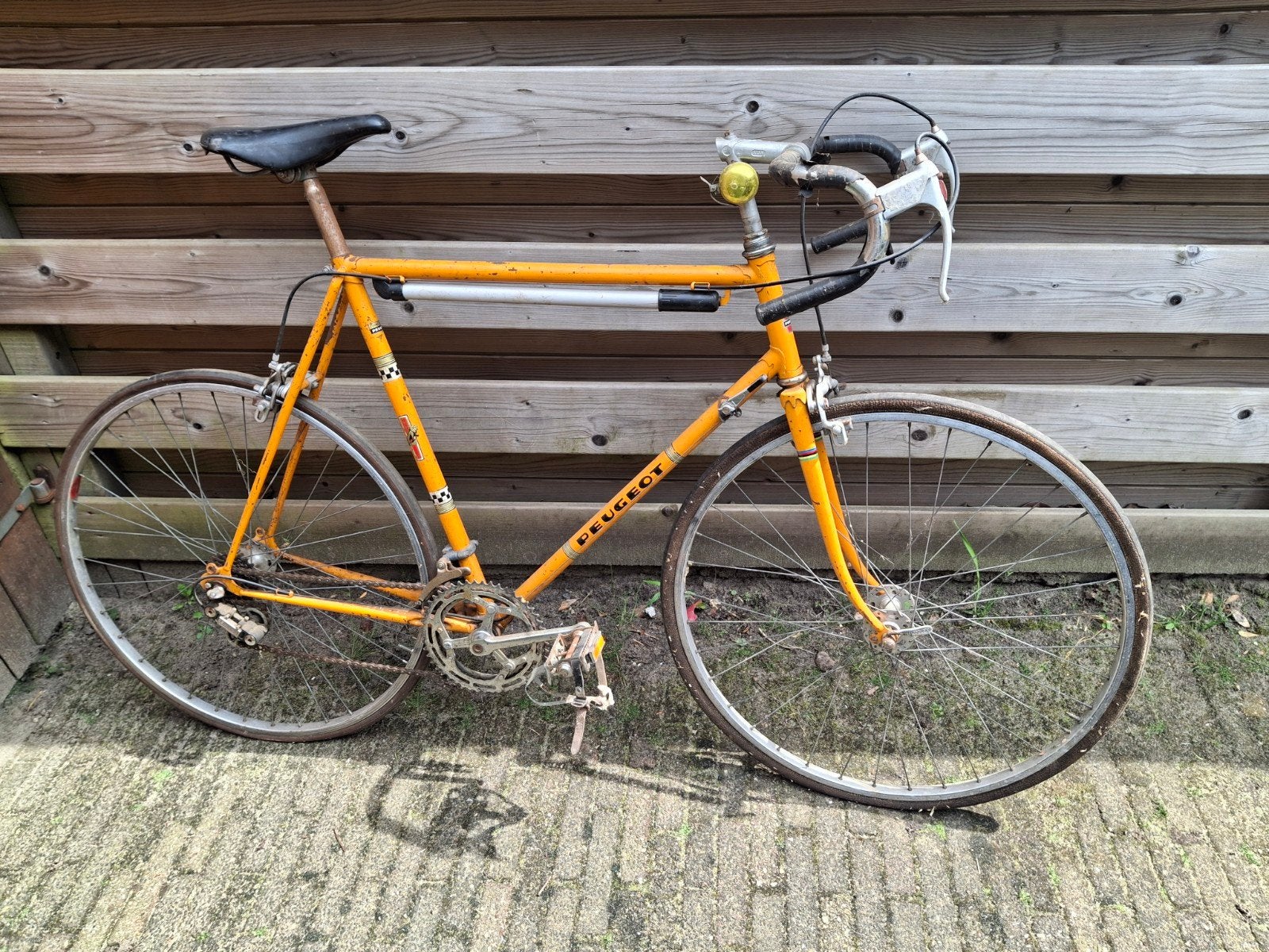 Vintage Peugeot racefiets - Klassieke gele sportfiets, Gebruikt, Ophalen, Overige merken, 10 tot 15 versnellingen