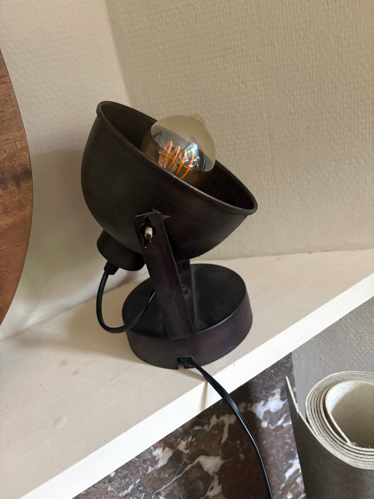 Stoere industriële spotlamp - Zwart metaal, Inclusief lichtbron, LED, Metaal, Plafondspot of Wandspot