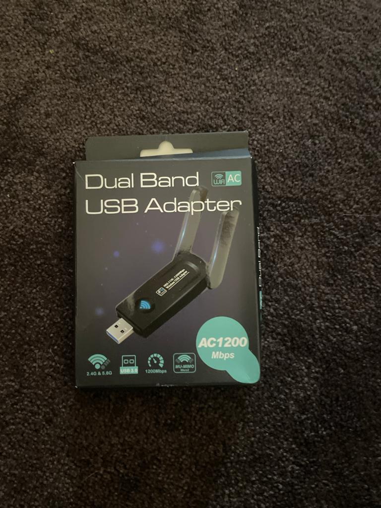 Dual Band USB Adapter AC1200 Mbps Wifi Dongle, Computers en Software, Ophalen of Verzenden, Nieuw, Extern