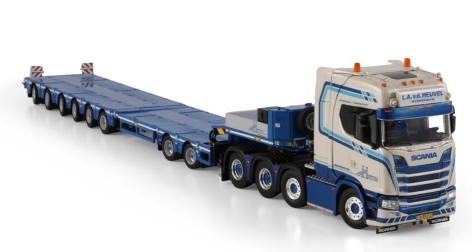 WSI SCANIA S HIGHLINE + 8 ASSIGE  DIEPLADER - V D HEUVEL, Hobby en Vrije tijd, Modelauto's | 1:50, Wsi, ., Nieuw, Ophalen of Verzenden