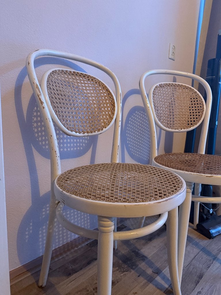 Twee stoelen gebroken wit vintage, Ophalen, Gebruikt, Twee, Wit
