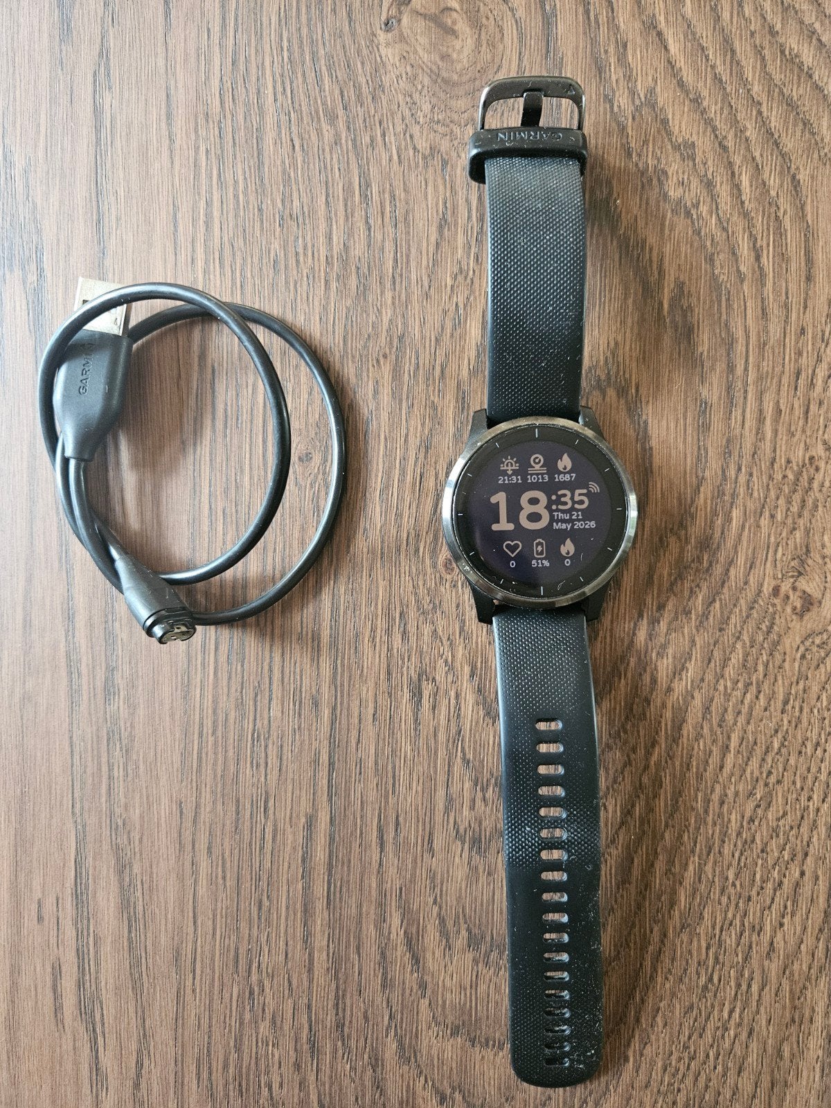 Garmin Vivoactive 4 - Werkt zeer goed, Gebruikt, Zwart, Garmin, GPS