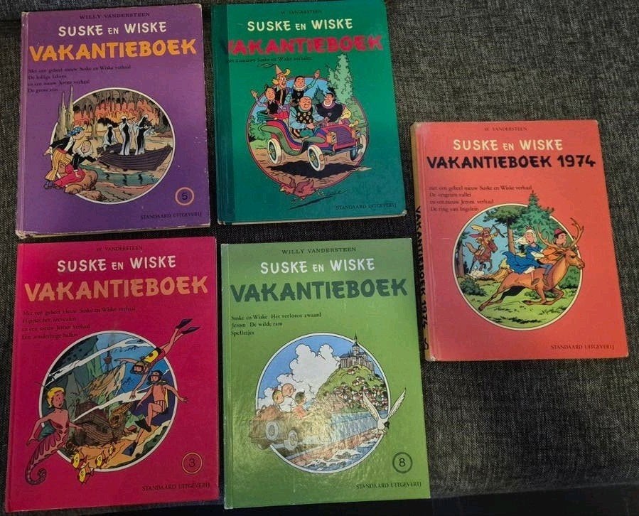 Antieke Suske en Wiske Vakantieboeken Jaren '70, Meerdere stripboeken, Ophalen of Verzenden, Gelezen, Willy Vandersteen