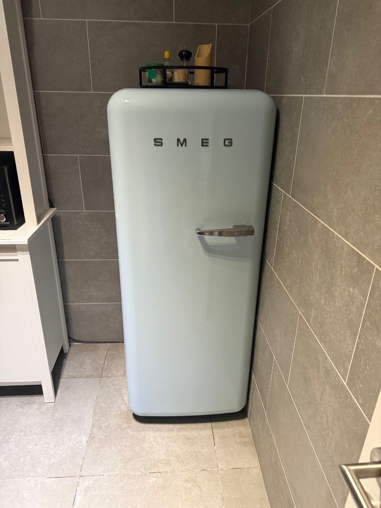 SMEG Retro Koelkast Pastelblauw Perfect Werkend Met Vriesvak, Ophalen, Gebruikt, Blauw, Smeg
