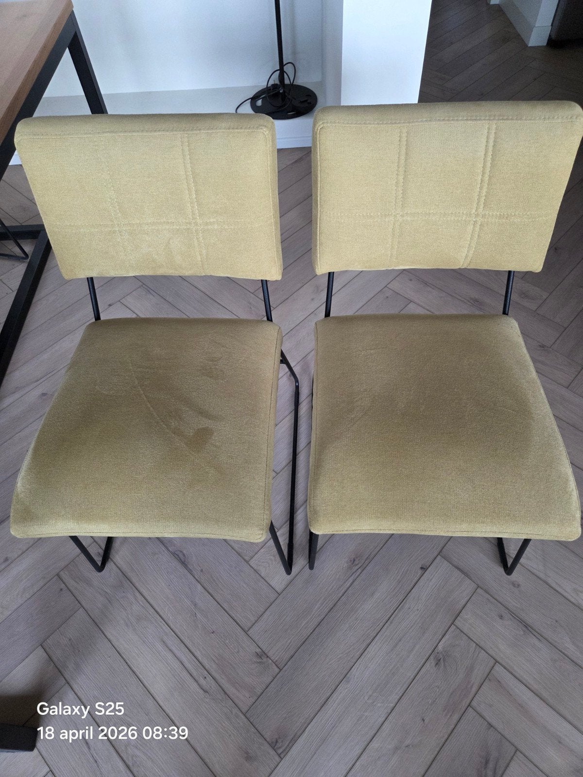 Set van 2 moderne eetkamerstoelen - Okergeel, Ophalen, Gebruikt, Twee, Overige kleuren