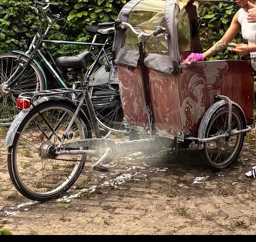 Bakfiets met huif - Ideaal voor kinderen en boodschappen, Fietsen en Brommers, Overige merken, Huif, Ophalen of Verzenden, Zo goed als nieuw