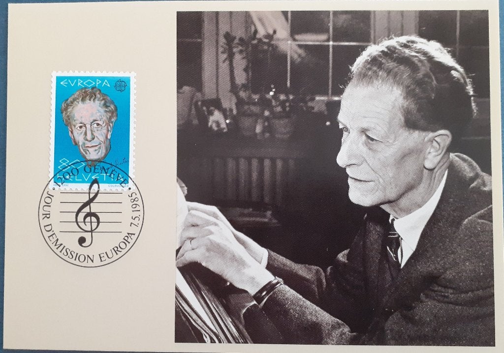 Zwitserland Fotokaart Frank Martin Europa 1985, Postzegels en Munten, Brieven en Enveloppen | Buitenland, Ophalen of Verzenden