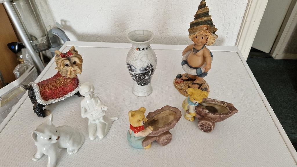 leuke oude spulletjes beeldjes-vaasjes-hondje enz., Antiek en Kunst, Ophalen of Verzenden