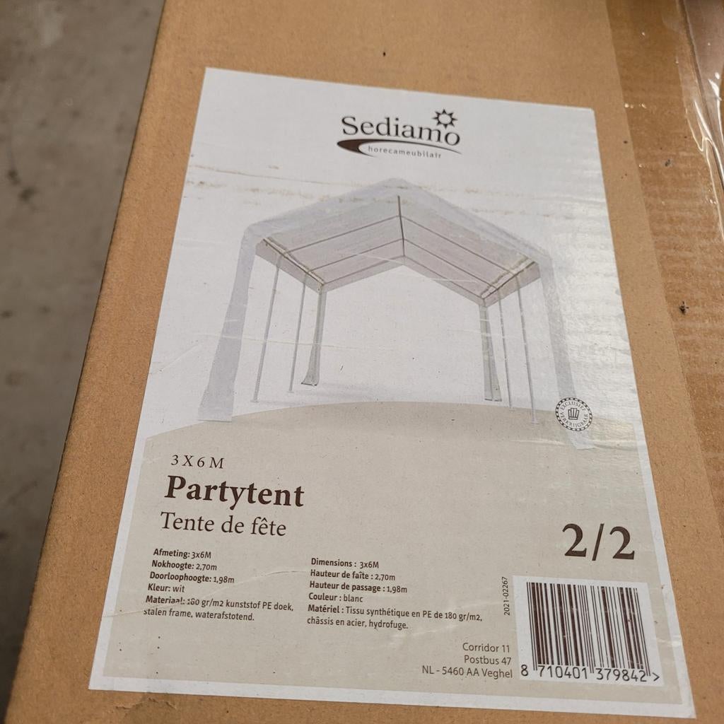Nieuwe Sediamo Partytent 3x6 meter - Nog in verpakking, Ophalen, Partytent, Nieuw, 2 meter of meer