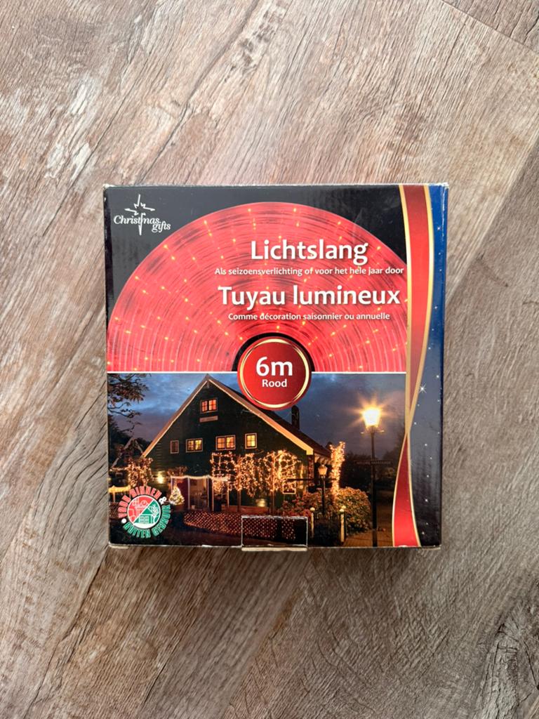 Lichtslang kleur rood 6 meter, Ophalen, Nieuw