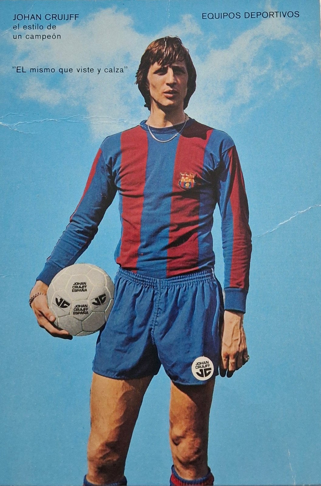 Vintage ansichtkaart Johan Cruijff in FC Barcelona tenue, Verzamelen, Ophalen of Verzenden