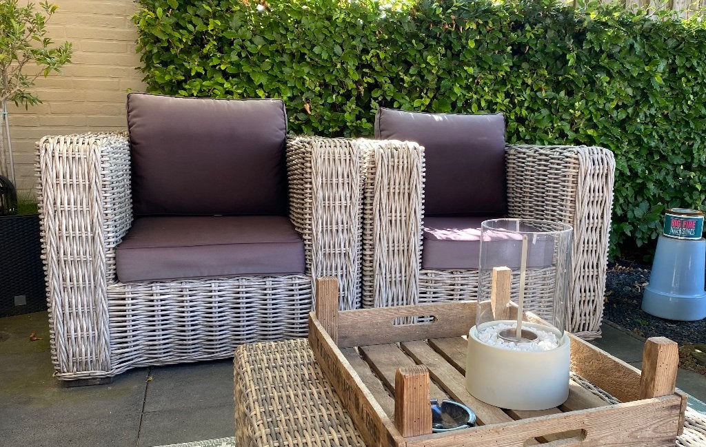 Lounge stoelen rotan, Ophalen, Gebruikt, Rotan
