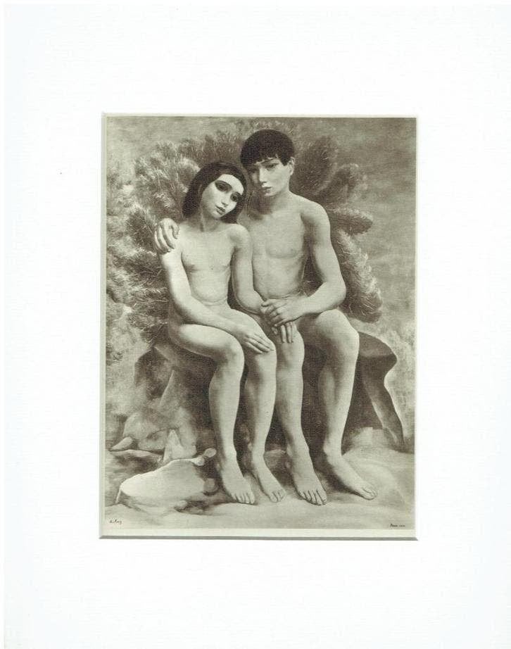 MOISE KISLING Frére et soeur, Verzenden, Lithografie
