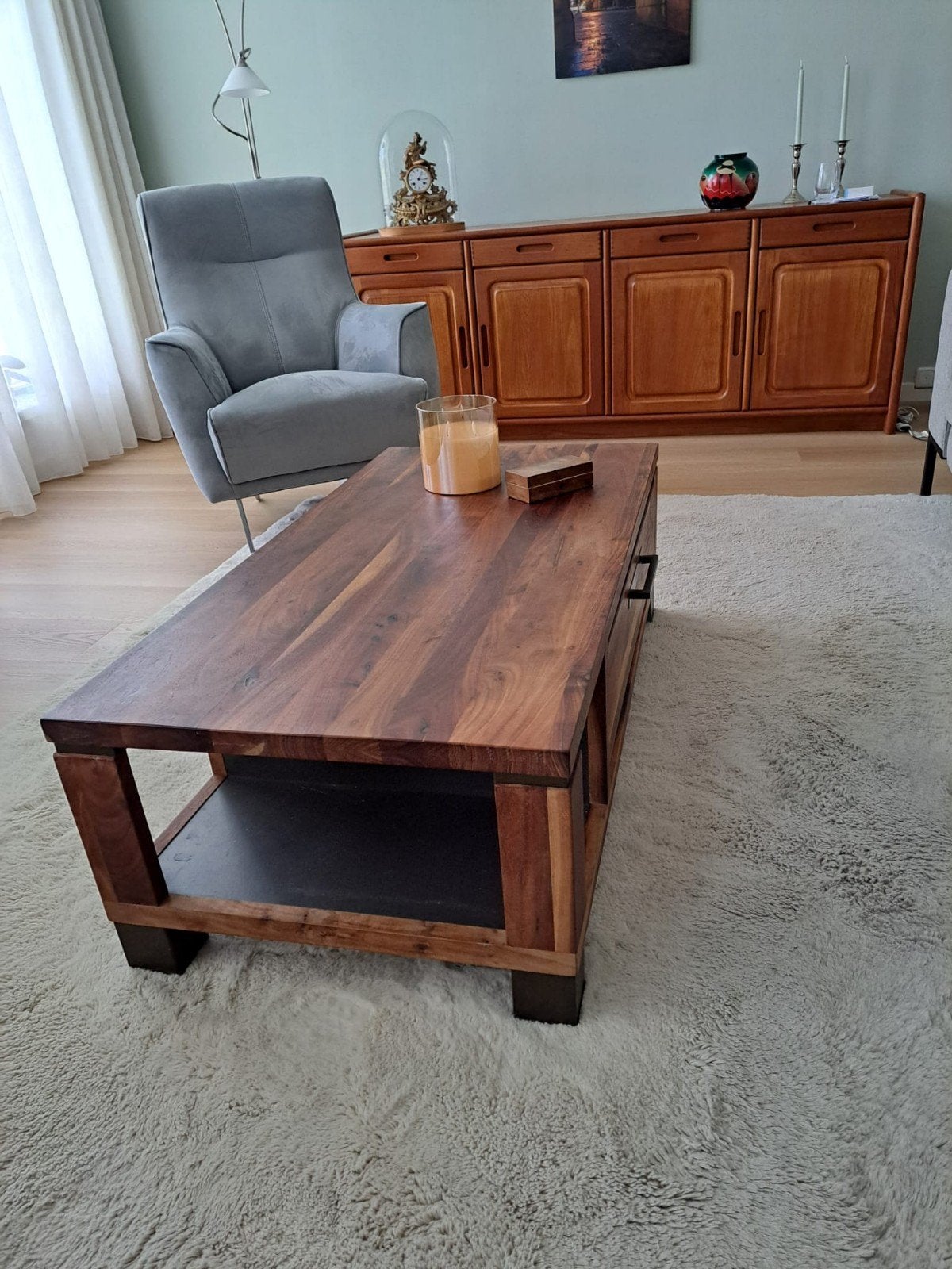 Massief houten salontafel Henders & Hazel 120x60x40, Ophalen of Verzenden, Rechthoekig, 100 tot 150 cm, 50 tot 100 cm