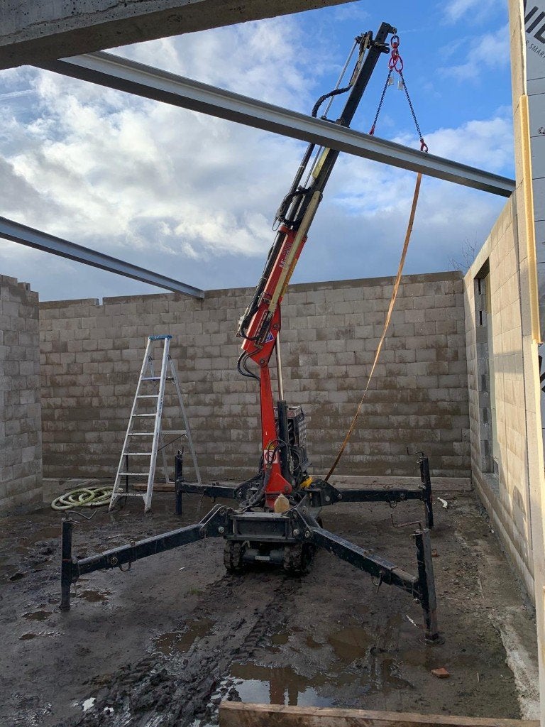 Fassi minihijskraan op rups type M20A13, Ophalen, Zo goed als nieuw