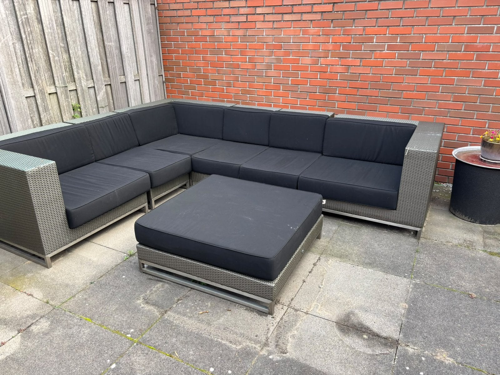 Borek loungeset, Ophalen, Zo goed als nieuw, Wicker, Hocker