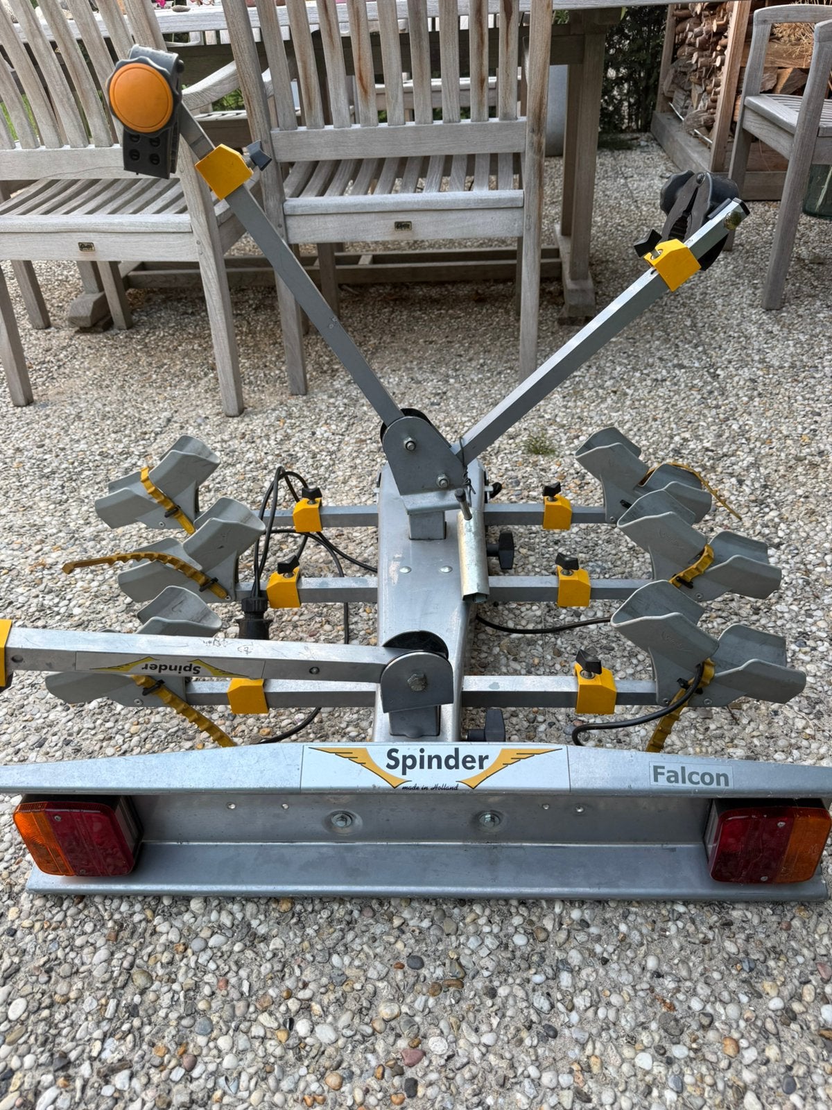 Spinder fietsendrager Falcon RC-3-F voor 3 fietsen, Auto diversen, Fietsendragers, Ophalen, 3 fietsen of meer, Gebruikt, Trekhaakdrager