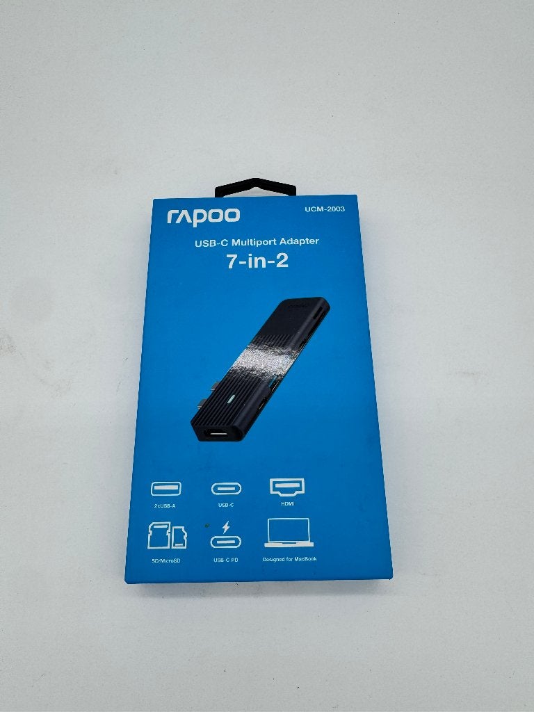 Rapoo UCM-2003 7-in-2 USB-C Multiport Adapter Hub MacBook, Computers en Software, Dockingstations, Nieuw, USB-hub, Laptop, Ophalen of Verzenden