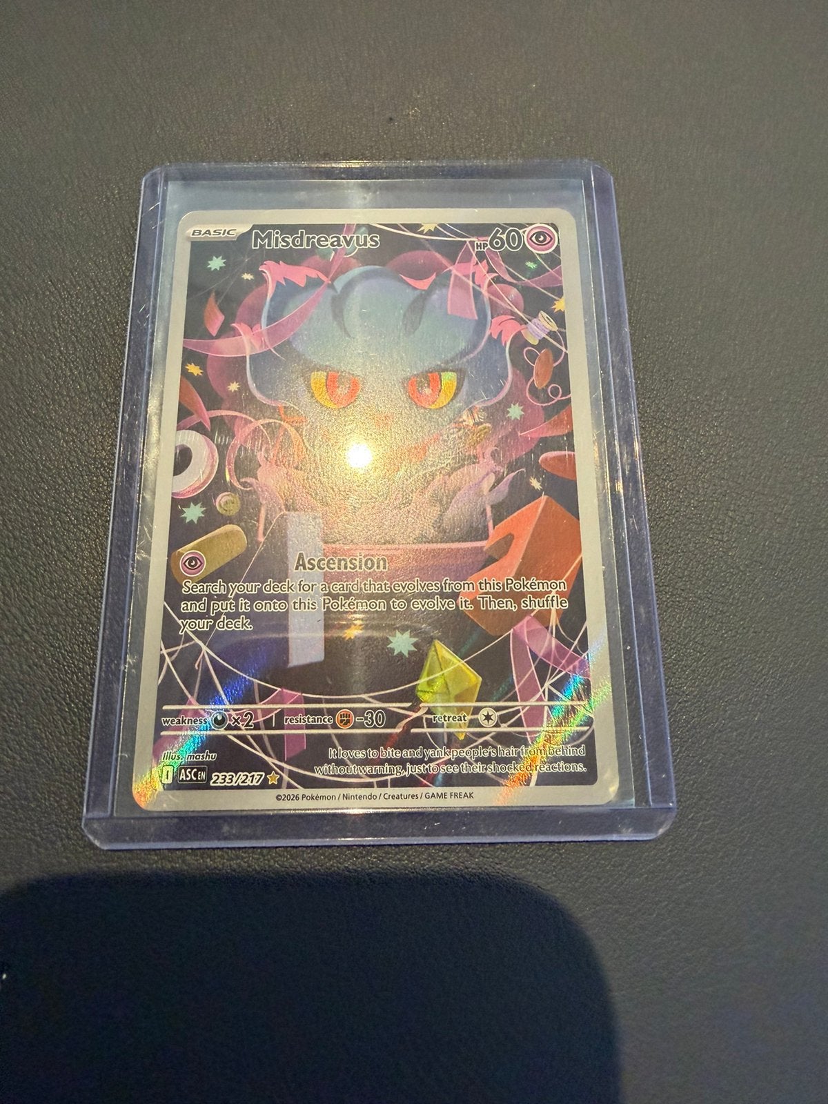 Pokemon Misdreavus ASC 233, Hobby en Vrije tijd, Verzamelkaartspellen | Pokémon, Ophalen of Verzenden, Zo goed als nieuw, Losse kaart
