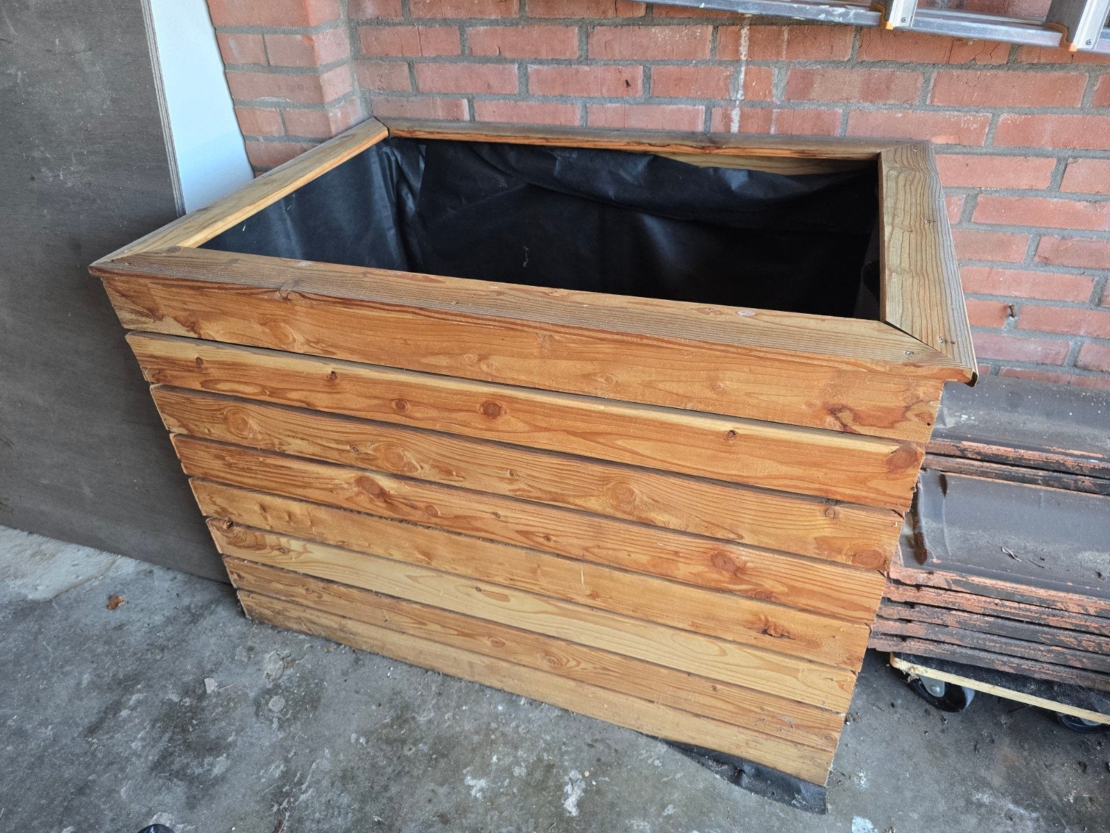Grote zware houten plantenbak 103x72x70cm, Tuin en Terras, Bloembakken en Plantenbakken, Ophalen, 100 cm of meer, Zo goed als nieuw