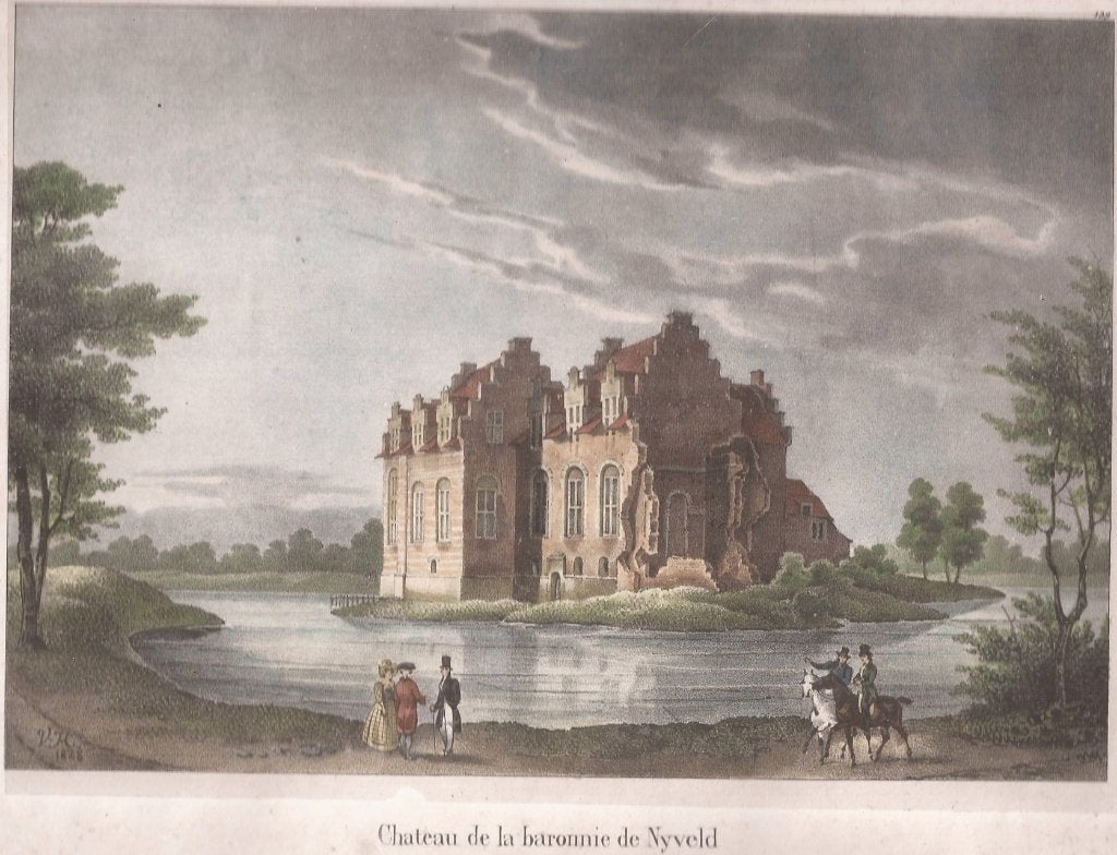 De Meern Chateau de la baronnie de Nyveld 1828 Litho Nijevel