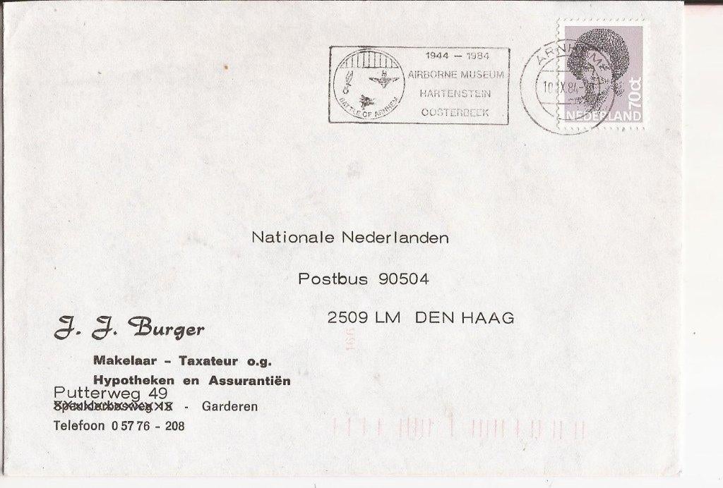 GARDEREM 1984 JJ. BURGER Makelaar Putterweg 49, Verzenden, Voor 1920, Gelopen, Gelderland