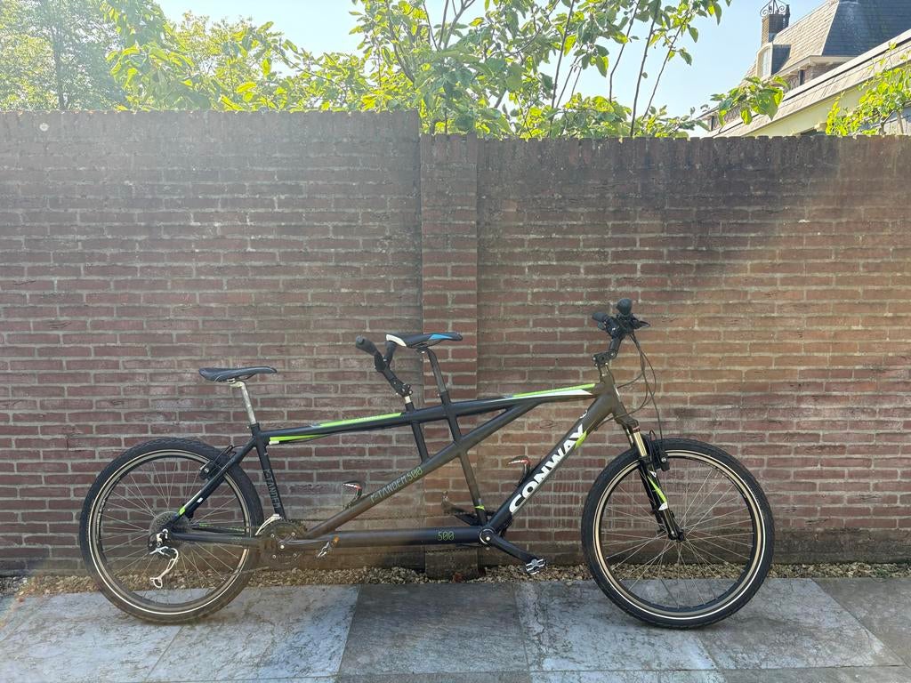 Conway mountainbike MTB Tandem 500 - Zwart/Groen, Gebruikt, Vering, Velgrem, Minder dan 47 cm