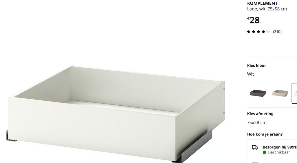 Ikea Komplement lades/planken/kastinrichting etc, Huis en Inrichting, Kasten | Kledingkasten, Gebruikt, 100 tot 150 cm, Glas, 150 tot 200 cm